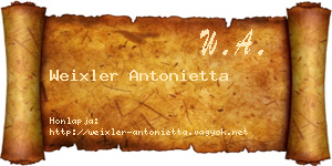 Weixler Antonietta névjegykártya